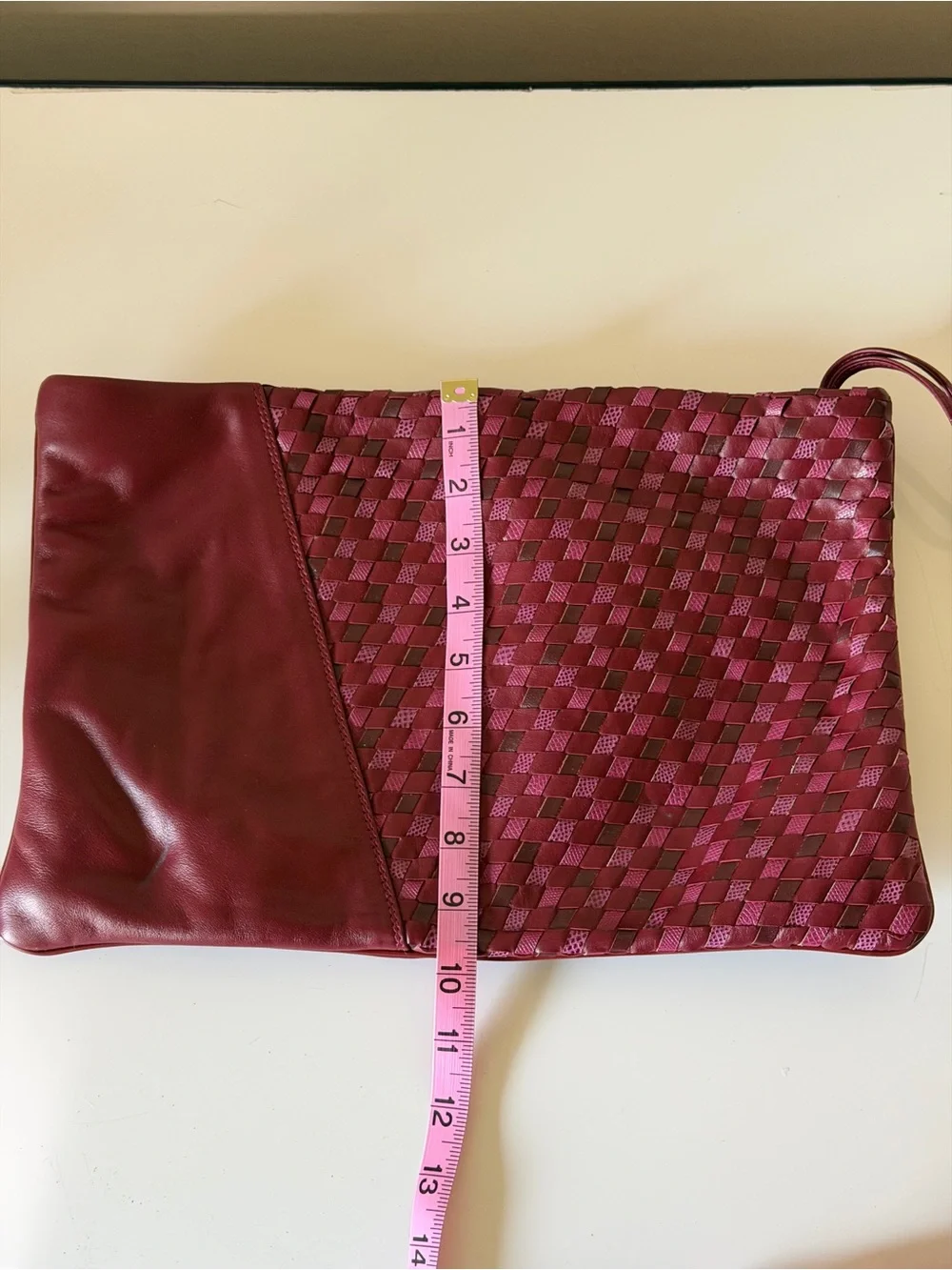 Vintage Woven Leather Oversized Clutch Wristlet
